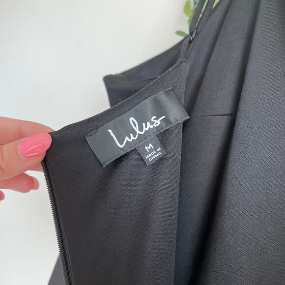 NWT Lulus Sealed With A Kiss Body Con Black Ruffle Dress Size: Medium - Picture 15 of 16